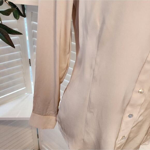 NOUVELLE SILK95FIVE TAUPE BLOUSE SIZE XSMALL RETAIL $330 - Picture 6 of 9